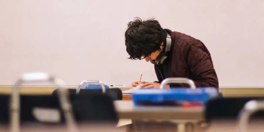 Student studying