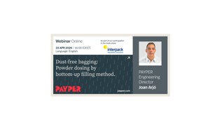 Dust-free bagging: Powder dosing by bottom-up filling method.