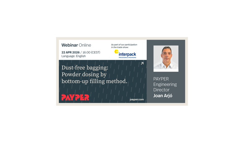 Dust-free bagging: Powder dosing by bottom-up filling method.